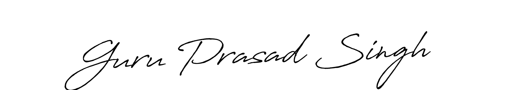 How to make Guru Prasad Singh name signature. Use Antro_Vectra_Bolder style for creating short signs online. This is the latest handwritten sign. Guru Prasad Singh signature style 7 images and pictures png