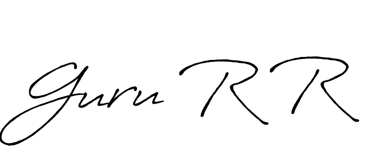 It looks lik you need a new signature style for name Guru R R. Design unique handwritten (Antro_Vectra_Bolder) signature with our free signature maker in just a few clicks. Guru R R signature style 7 images and pictures png