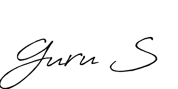 Similarly Antro_Vectra_Bolder is the best handwritten signature design. Signature creator online .You can use it as an online autograph creator for name Guru S. Guru S signature style 7 images and pictures png