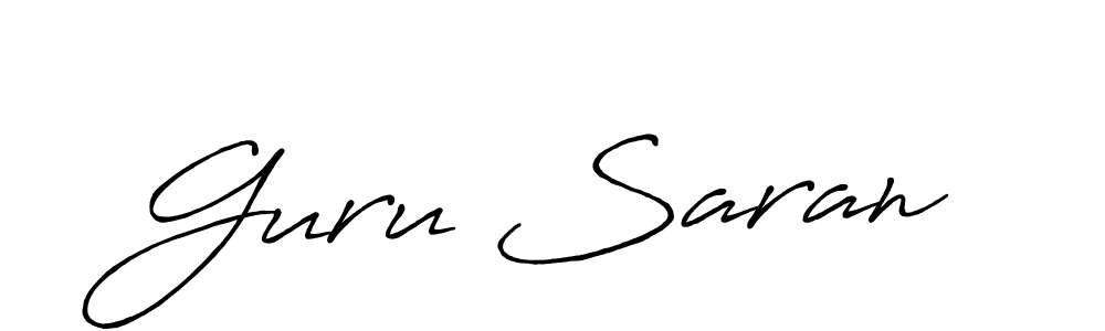 How to make Guru Saran name signature. Use Antro_Vectra_Bolder style for creating short signs online. This is the latest handwritten sign. Guru Saran signature style 7 images and pictures png