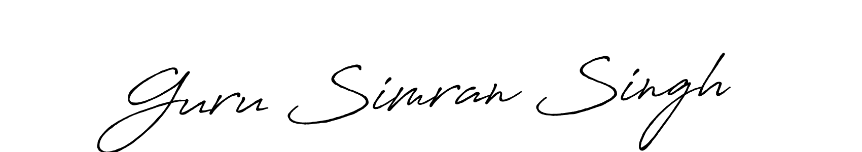 Similarly Antro_Vectra_Bolder is the best handwritten signature design. Signature creator online .You can use it as an online autograph creator for name Guru Simran Singh. Guru Simran Singh signature style 7 images and pictures png