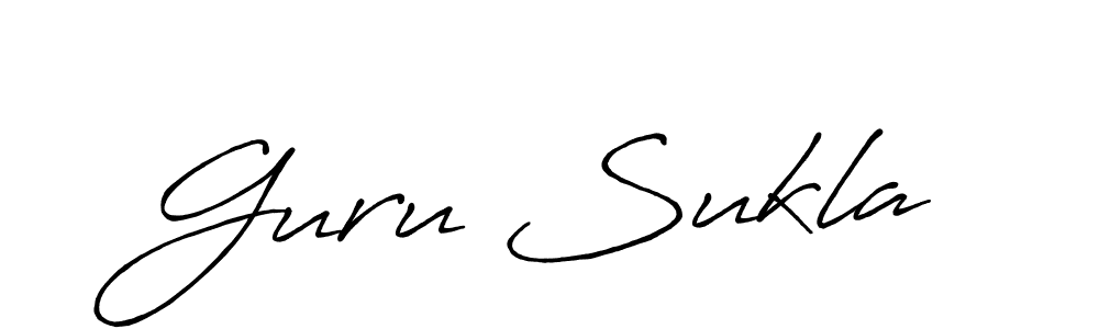 The best way (Antro_Vectra_Bolder) to make a short signature is to pick only two or three words in your name. The name Guru Sukla include a total of six letters. For converting this name. Guru Sukla signature style 7 images and pictures png