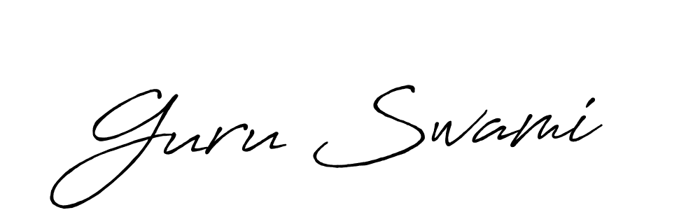 Make a beautiful signature design for name Guru Swami. With this signature (Antro_Vectra_Bolder) style, you can create a handwritten signature for free. Guru Swami signature style 7 images and pictures png