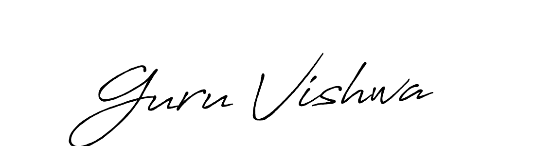 How to make Guru Vishwa signature? Antro_Vectra_Bolder is a professional autograph style. Create handwritten signature for Guru Vishwa name. Guru Vishwa signature style 7 images and pictures png