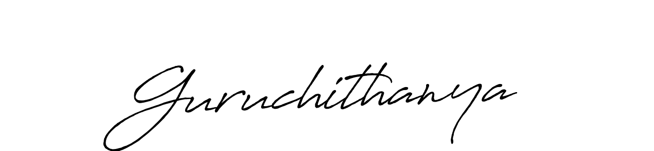 Use a signature maker to create a handwritten signature online. With this signature software, you can design (Antro_Vectra_Bolder) your own signature for name Guruchithanya. Guruchithanya signature style 7 images and pictures png