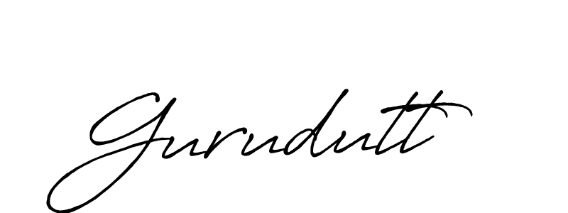 Use a signature maker to create a handwritten signature online. With this signature software, you can design (Antro_Vectra_Bolder) your own signature for name Gurudutt. Gurudutt signature style 7 images and pictures png