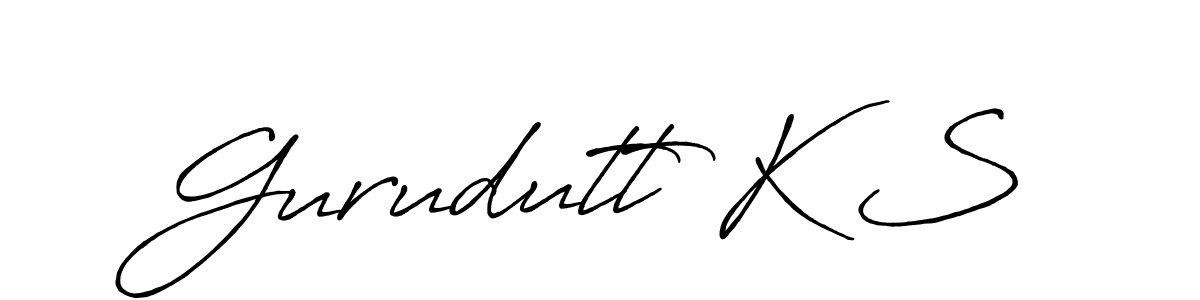 How to make Gurudutt K S name signature. Use Antro_Vectra_Bolder style for creating short signs online. This is the latest handwritten sign. Gurudutt K S signature style 7 images and pictures png