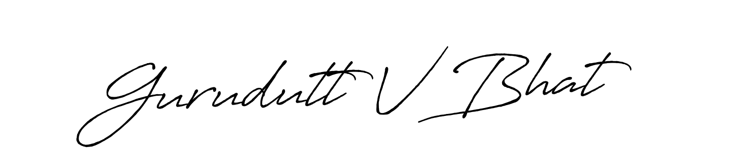 Make a beautiful signature design for name Gurudutt V Bhat. With this signature (Antro_Vectra_Bolder) style, you can create a handwritten signature for free. Gurudutt V Bhat signature style 7 images and pictures png