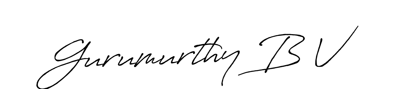 Gurumurthy B V stylish signature style. Best Handwritten Sign (Antro_Vectra_Bolder) for my name. Handwritten Signature Collection Ideas for my name Gurumurthy B V. Gurumurthy B V signature style 7 images and pictures png