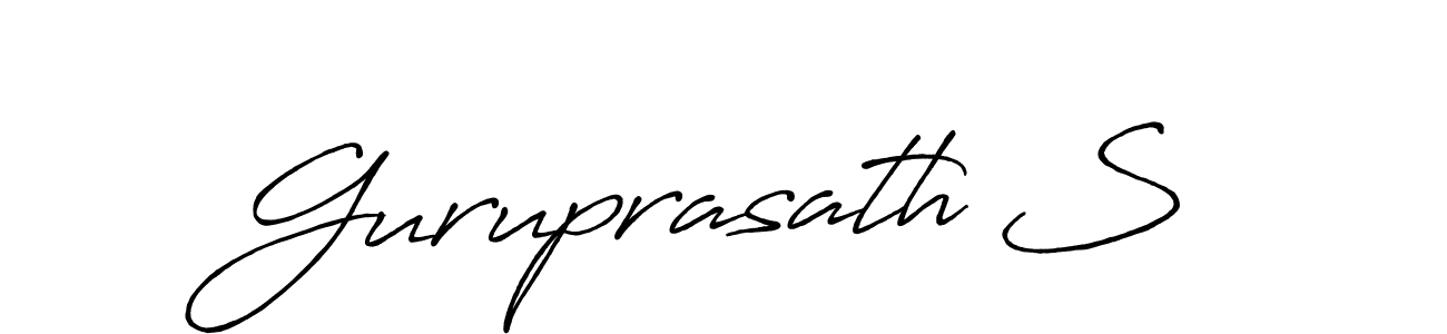 if you are searching for the best signature style for your name Guruprasath S. so please give up your signature search. here we have designed multiple signature styles  using Antro_Vectra_Bolder. Guruprasath S signature style 7 images and pictures png