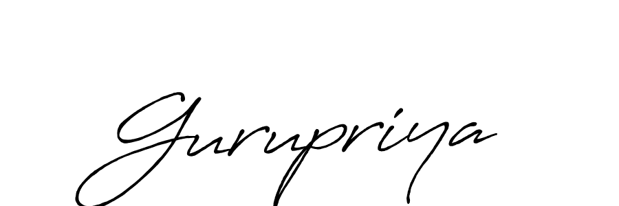 How to make Gurupriya name signature. Use Antro_Vectra_Bolder style for creating short signs online. This is the latest handwritten sign. Gurupriya signature style 7 images and pictures png