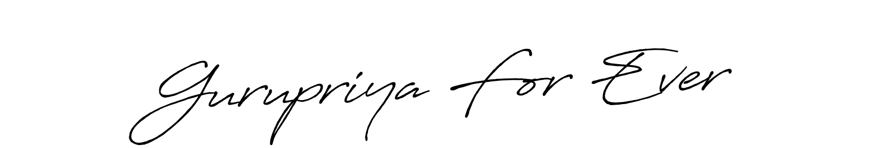 Similarly Antro_Vectra_Bolder is the best handwritten signature design. Signature creator online .You can use it as an online autograph creator for name Gurupriya For Ever. Gurupriya For Ever signature style 7 images and pictures png
