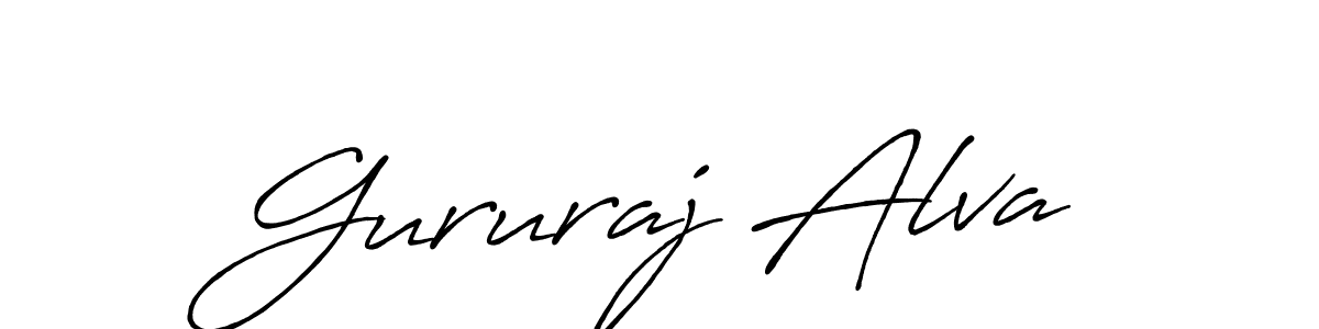 if you are searching for the best signature style for your name Gururaj Alva. so please give up your signature search. here we have designed multiple signature styles  using Antro_Vectra_Bolder. Gururaj Alva signature style 7 images and pictures png