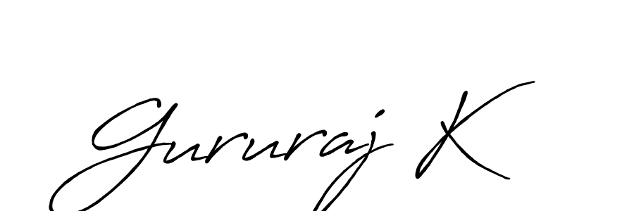 Gururaj K stylish signature style. Best Handwritten Sign (Antro_Vectra_Bolder) for my name. Handwritten Signature Collection Ideas for my name Gururaj K. Gururaj K signature style 7 images and pictures png