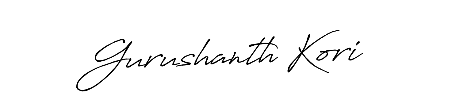 Make a beautiful signature design for name Gurushanth Kori. With this signature (Antro_Vectra_Bolder) style, you can create a handwritten signature for free. Gurushanth Kori signature style 7 images and pictures png