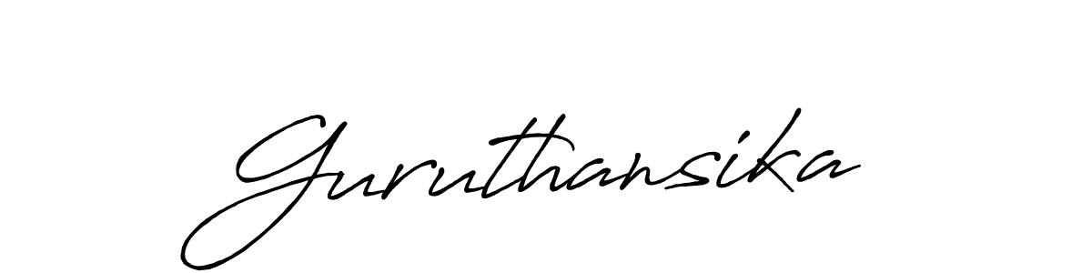 Antro_Vectra_Bolder is a professional signature style that is perfect for those who want to add a touch of class to their signature. It is also a great choice for those who want to make their signature more unique. Get Guruthansika name to fancy signature for free. Guruthansika signature style 7 images and pictures png