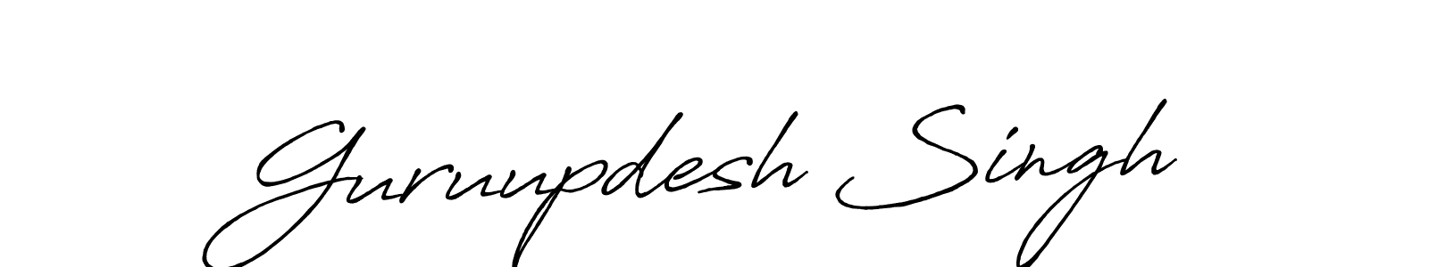Create a beautiful signature design for name Guruupdesh Singh. With this signature (Antro_Vectra_Bolder) fonts, you can make a handwritten signature for free. Guruupdesh Singh signature style 7 images and pictures png