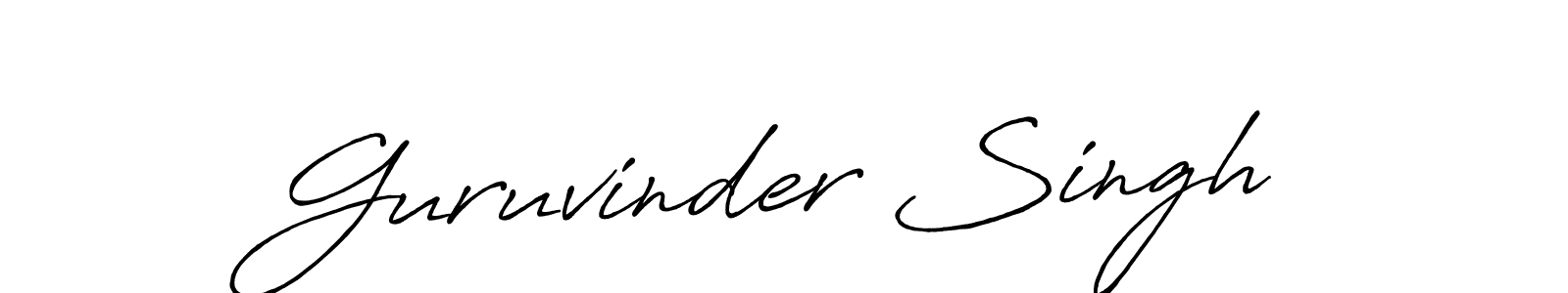 Create a beautiful signature design for name Guruvinder Singh. With this signature (Antro_Vectra_Bolder) fonts, you can make a handwritten signature for free. Guruvinder Singh signature style 7 images and pictures png