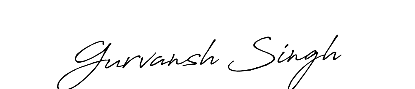 Create a beautiful signature design for name Gurvansh Singh. With this signature (Antro_Vectra_Bolder) fonts, you can make a handwritten signature for free. Gurvansh Singh signature style 7 images and pictures png