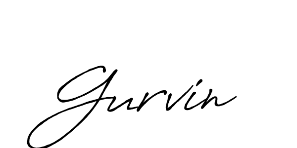 Create a beautiful signature design for name Gurvin. With this signature (Antro_Vectra_Bolder) fonts, you can make a handwritten signature for free. Gurvin signature style 7 images and pictures png