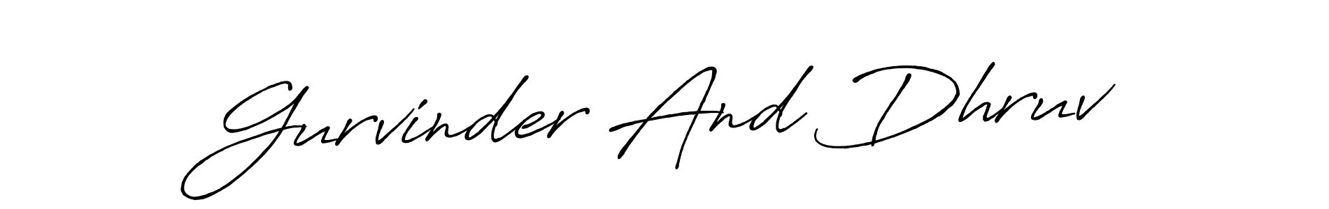 if you are searching for the best signature style for your name Gurvinder And Dhruv. so please give up your signature search. here we have designed multiple signature styles  using Antro_Vectra_Bolder. Gurvinder And Dhruv signature style 7 images and pictures png