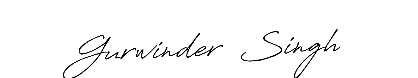 Make a beautiful signature design for name Gurwinder  Singh. With this signature (Antro_Vectra_Bolder) style, you can create a handwritten signature for free. Gurwinder  Singh signature style 7 images and pictures png