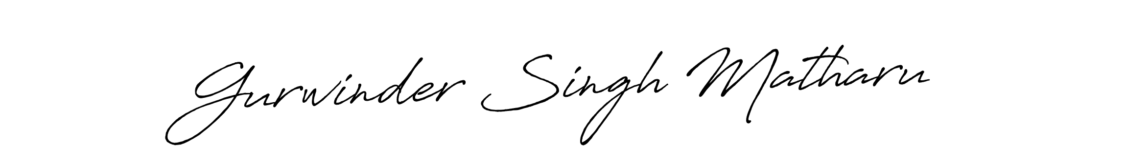 How to make Gurwinder Singh Matharu name signature. Use Antro_Vectra_Bolder style for creating short signs online. This is the latest handwritten sign. Gurwinder Singh Matharu signature style 7 images and pictures png