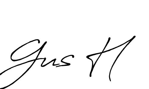 The best way (Antro_Vectra_Bolder) to make a short signature is to pick only two or three words in your name. The name Gus H include a total of six letters. For converting this name. Gus H signature style 7 images and pictures png