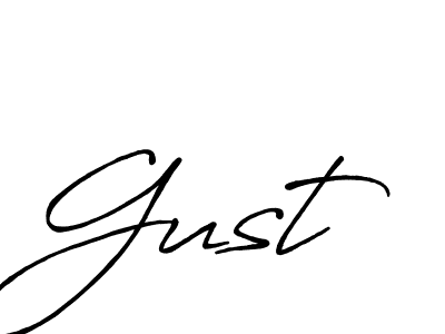 Create a beautiful signature design for name Gust. With this signature (Antro_Vectra_Bolder) fonts, you can make a handwritten signature for free. Gust signature style 7 images and pictures png