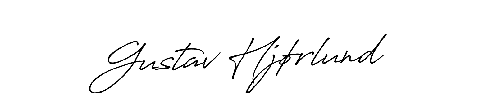 How to make Gustav Hjørlund name signature. Use Antro_Vectra_Bolder style for creating short signs online. This is the latest handwritten sign. Gustav Hjørlund signature style 7 images and pictures png