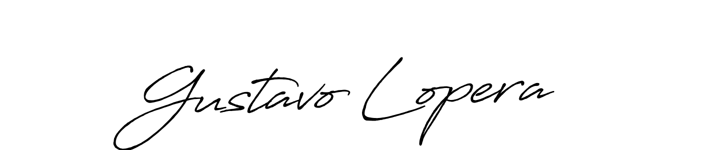 Gustavo Lopera stylish signature style. Best Handwritten Sign (Antro_Vectra_Bolder) for my name. Handwritten Signature Collection Ideas for my name Gustavo Lopera. Gustavo Lopera signature style 7 images and pictures png