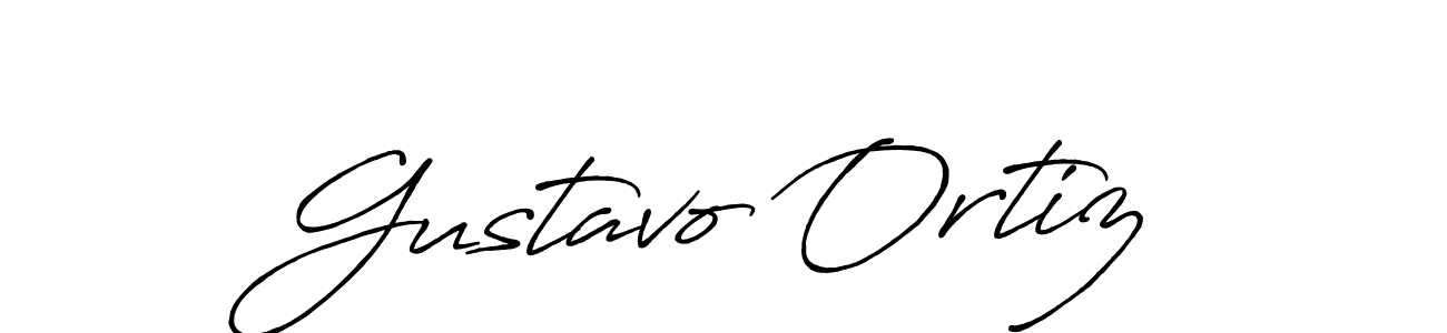 Gustavo Ortiz stylish signature style. Best Handwritten Sign (Antro_Vectra_Bolder) for my name. Handwritten Signature Collection Ideas for my name Gustavo Ortiz. Gustavo Ortiz signature style 7 images and pictures png