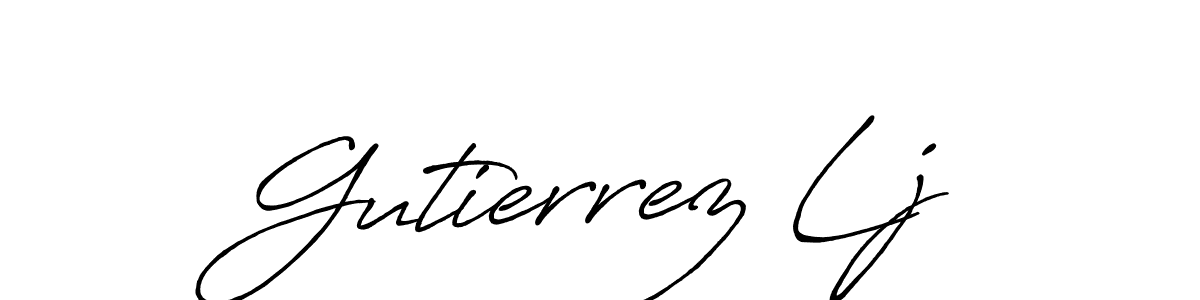 Make a beautiful signature design for name Gutierrez Lj. With this signature (Antro_Vectra_Bolder) style, you can create a handwritten signature for free. Gutierrez Lj signature style 7 images and pictures png