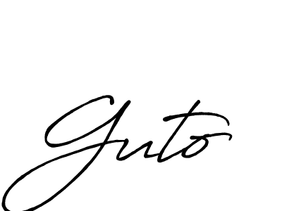 Guto stylish signature style. Best Handwritten Sign (Antro_Vectra_Bolder) for my name. Handwritten Signature Collection Ideas for my name Guto. Guto signature style 7 images and pictures png