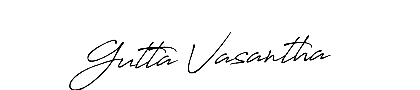 How to make Gutta Vasantha signature? Antro_Vectra_Bolder is a professional autograph style. Create handwritten signature for Gutta Vasantha name. Gutta Vasantha signature style 7 images and pictures png
