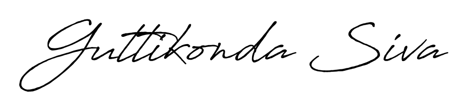 Upgrade your professional image with Guttikonda Siva signature created with Antro_Vectra_Bolder font. Fast, free, and watermark-free download. Guttikonda Siva signature style 7 images and pictures png