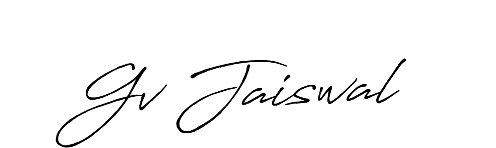 Use a signature maker to create a handwritten signature online. With this signature software, you can design (Antro_Vectra_Bolder) your own signature for name Gv Jaiswal. Gv Jaiswal signature style 7 images and pictures png