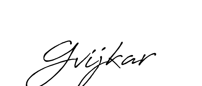 Use a signature maker to create a handwritten signature online. With this signature software, you can design (Antro_Vectra_Bolder) your own signature for name Gvijkar. Gvijkar signature style 7 images and pictures png