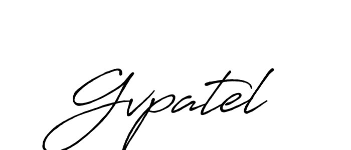 Gvpatel stylish signature style. Best Handwritten Sign (Antro_Vectra_Bolder) for my name. Handwritten Signature Collection Ideas for my name Gvpatel. Gvpatel signature style 7 images and pictures png