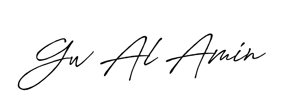 Design your own signature with our free online signature maker. With this signature software, you can create a handwritten (Antro_Vectra_Bolder) signature for name Gw Al Amin. Gw Al Amin signature style 7 images and pictures png