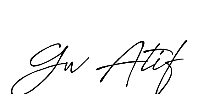 Gw Atif stylish signature style. Best Handwritten Sign (Antro_Vectra_Bolder) for my name. Handwritten Signature Collection Ideas for my name Gw Atif. Gw Atif signature style 7 images and pictures png