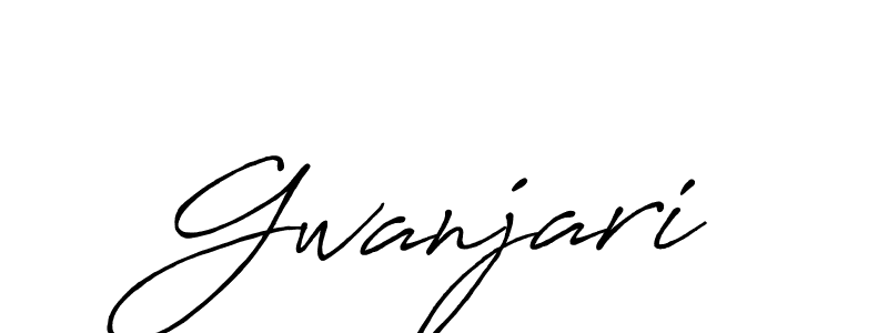 Make a beautiful signature design for name Gwanjari. With this signature (Antro_Vectra_Bolder) style, you can create a handwritten signature for free. Gwanjari signature style 7 images and pictures png