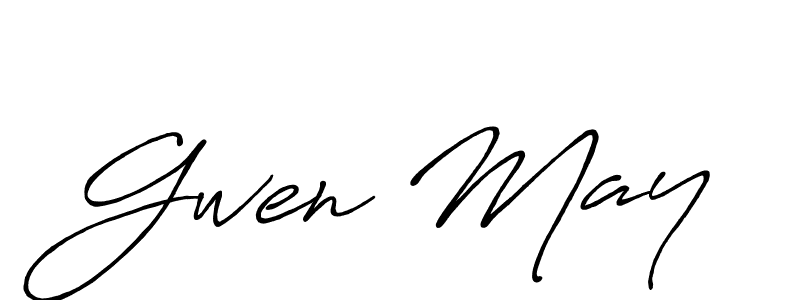 Also we have Gwen May name is the best signature style. Create professional handwritten signature collection using Antro_Vectra_Bolder autograph style. Gwen May signature style 7 images and pictures png