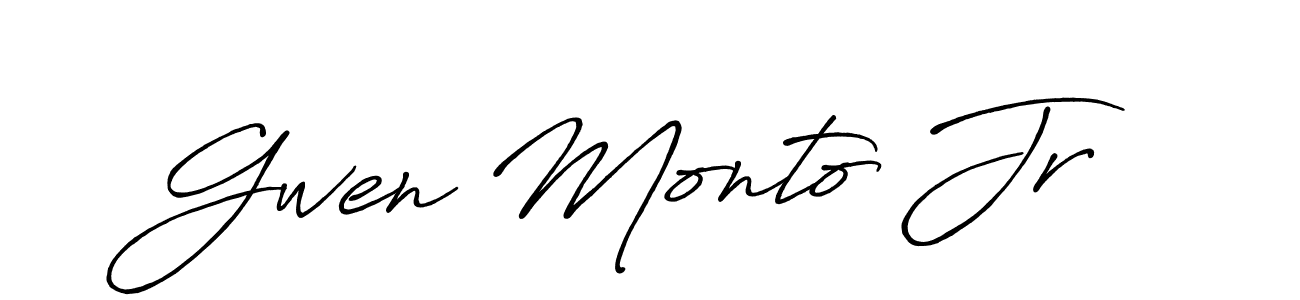 Make a short Gwen Monto Jr signature style. Manage your documents anywhere anytime using Antro_Vectra_Bolder. Create and add eSignatures, submit forms, share and send files easily. Gwen Monto Jr signature style 7 images and pictures png