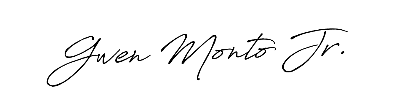 Similarly Antro_Vectra_Bolder is the best handwritten signature design. Signature creator online .You can use it as an online autograph creator for name Gwen Monto Jr.. Gwen Monto Jr. signature style 7 images and pictures png