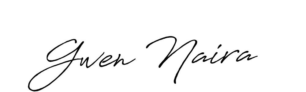 Create a beautiful signature design for name Gwen Naira. With this signature (Antro_Vectra_Bolder) fonts, you can make a handwritten signature for free. Gwen Naira signature style 7 images and pictures png