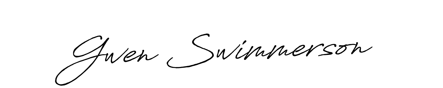 How to make Gwen Swimmerson signature? Antro_Vectra_Bolder is a professional autograph style. Create handwritten signature for Gwen Swimmerson name. Gwen Swimmerson signature style 7 images and pictures png
