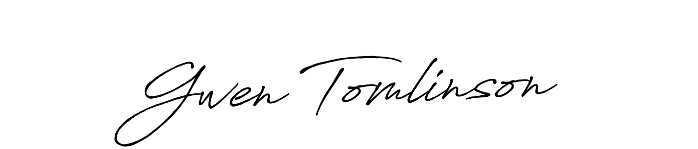 Create a beautiful signature design for name Gwen Tomlinson. With this signature (Antro_Vectra_Bolder) fonts, you can make a handwritten signature for free. Gwen Tomlinson signature style 7 images and pictures png