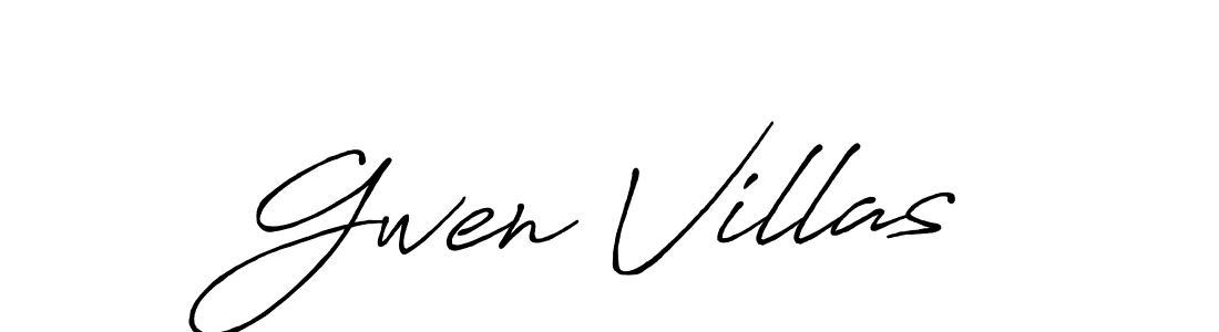 How to make Gwen Villas name signature. Use Antro_Vectra_Bolder style for creating short signs online. This is the latest handwritten sign. Gwen Villas signature style 7 images and pictures png