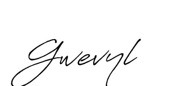 How to make Gwevyl name signature. Use Antro_Vectra_Bolder style for creating short signs online. This is the latest handwritten sign. Gwevyl signature style 7 images and pictures png